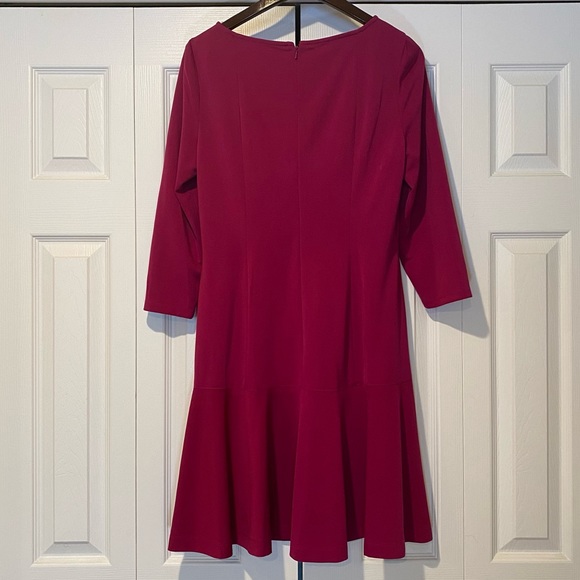 NWOT Nine West Magenta Business Professional Pink 3/4 Sleeve Dress. Size 12. - Picture 12 of 14